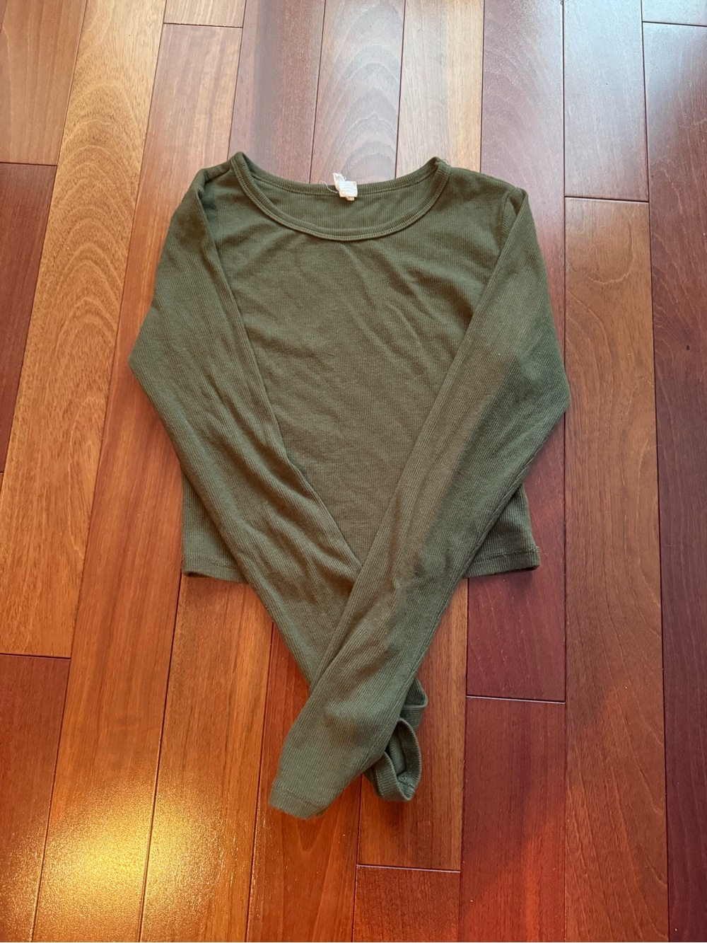 Garage Olive Crewneck Long Sleeve Top